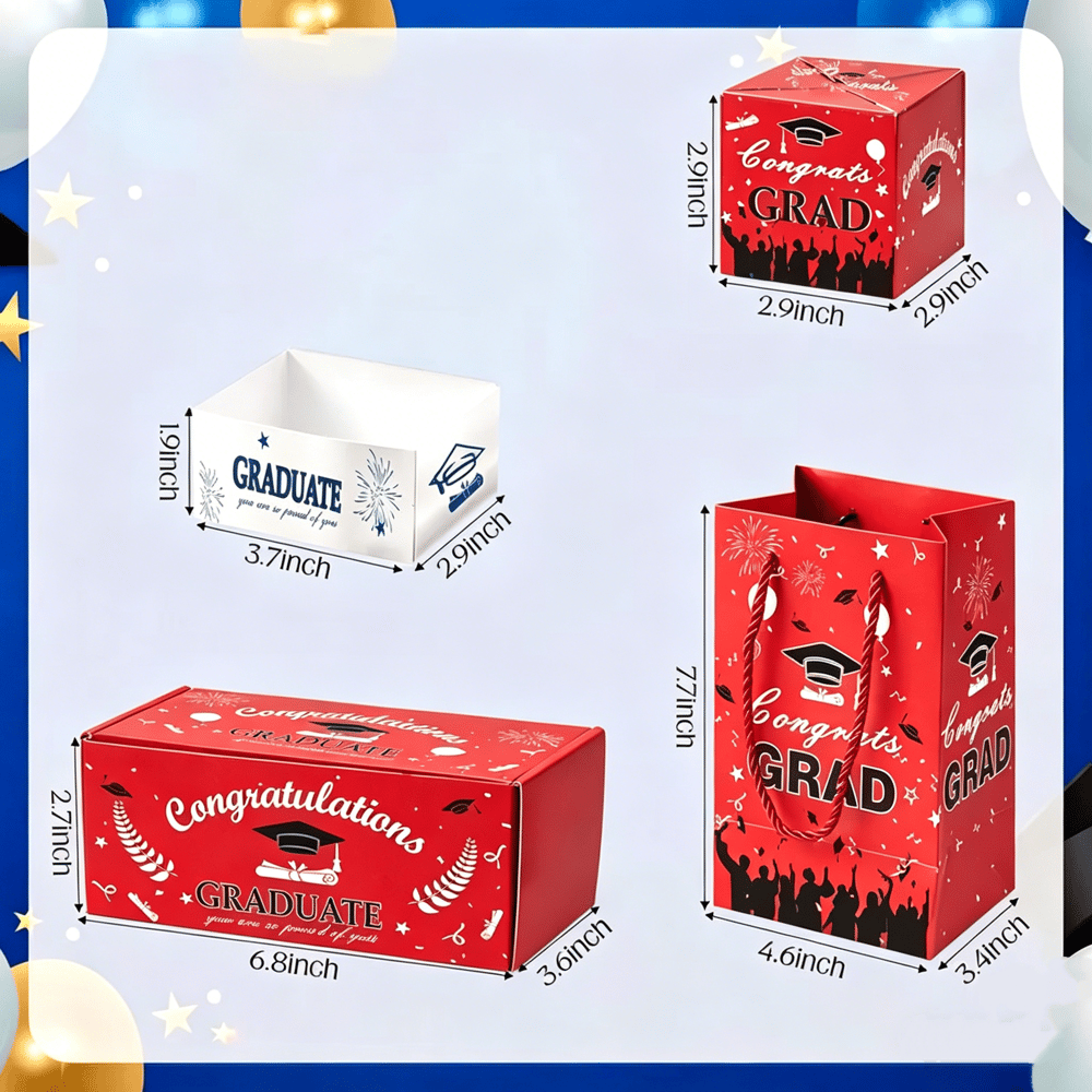 2026 Graduation Explosion Pop Gift Box 🎓 Surprise Bounce Cash Box Grad Party Gift Bag Set