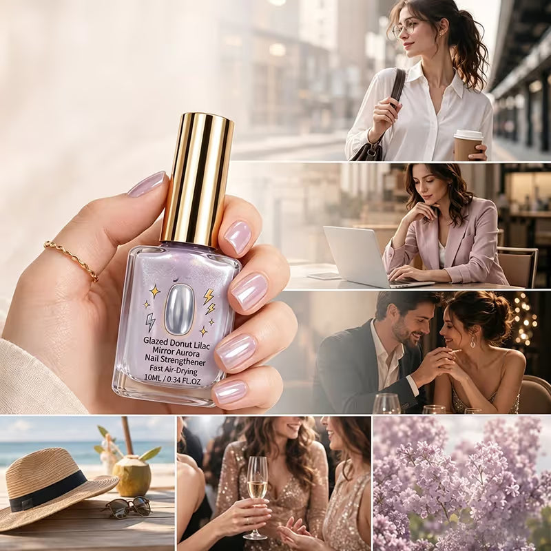⏰Lilac Glossy Mirror Nail Strengthener