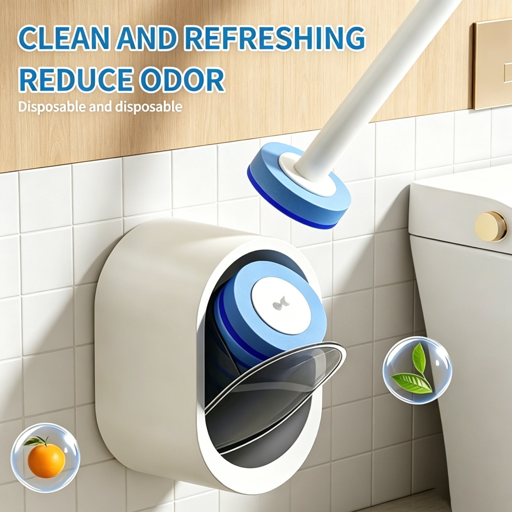 Disposable Toilet Brush System with 32 Refills