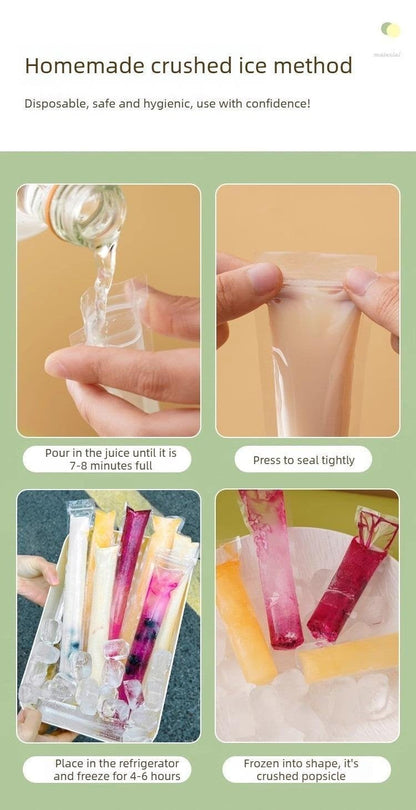 🍦 100 PCS DIY Popsicle Bags
