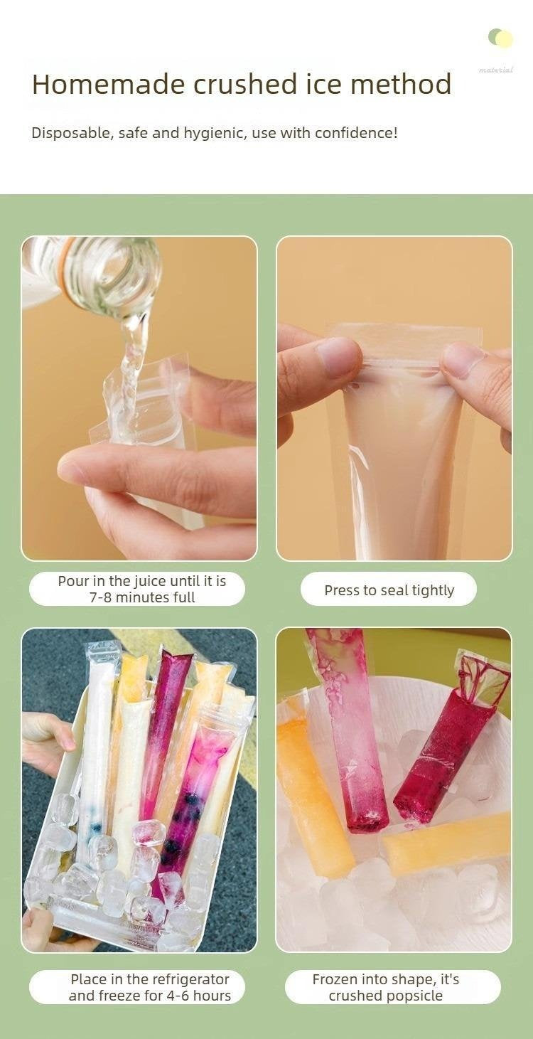 🍦 100 PCS DIY Popsicle Bags