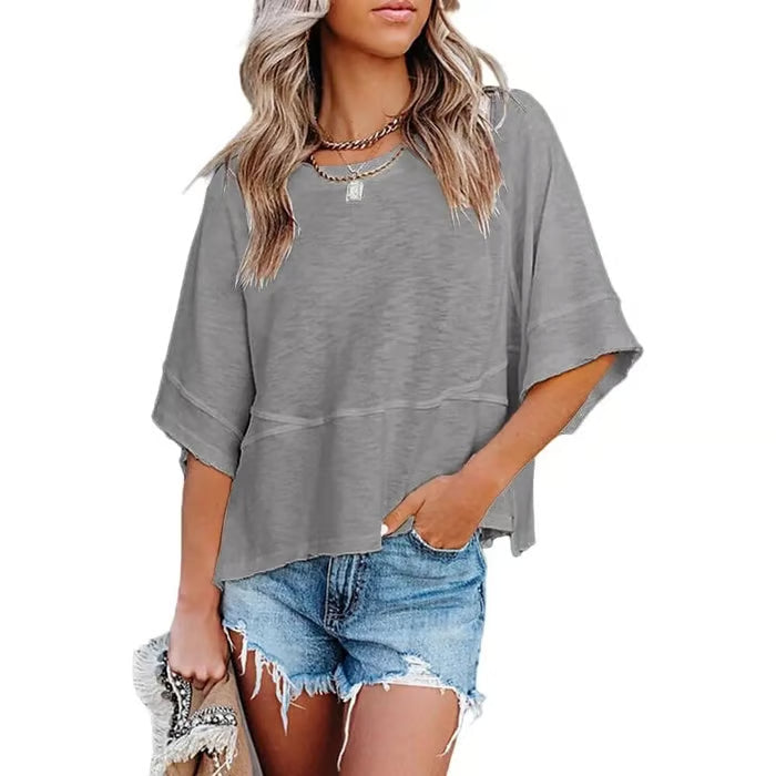 New Arrivals! ☀️ Women's Summer Casual Crewneck Batwing Top – Loose Fit, Cute & Breezy 🌸