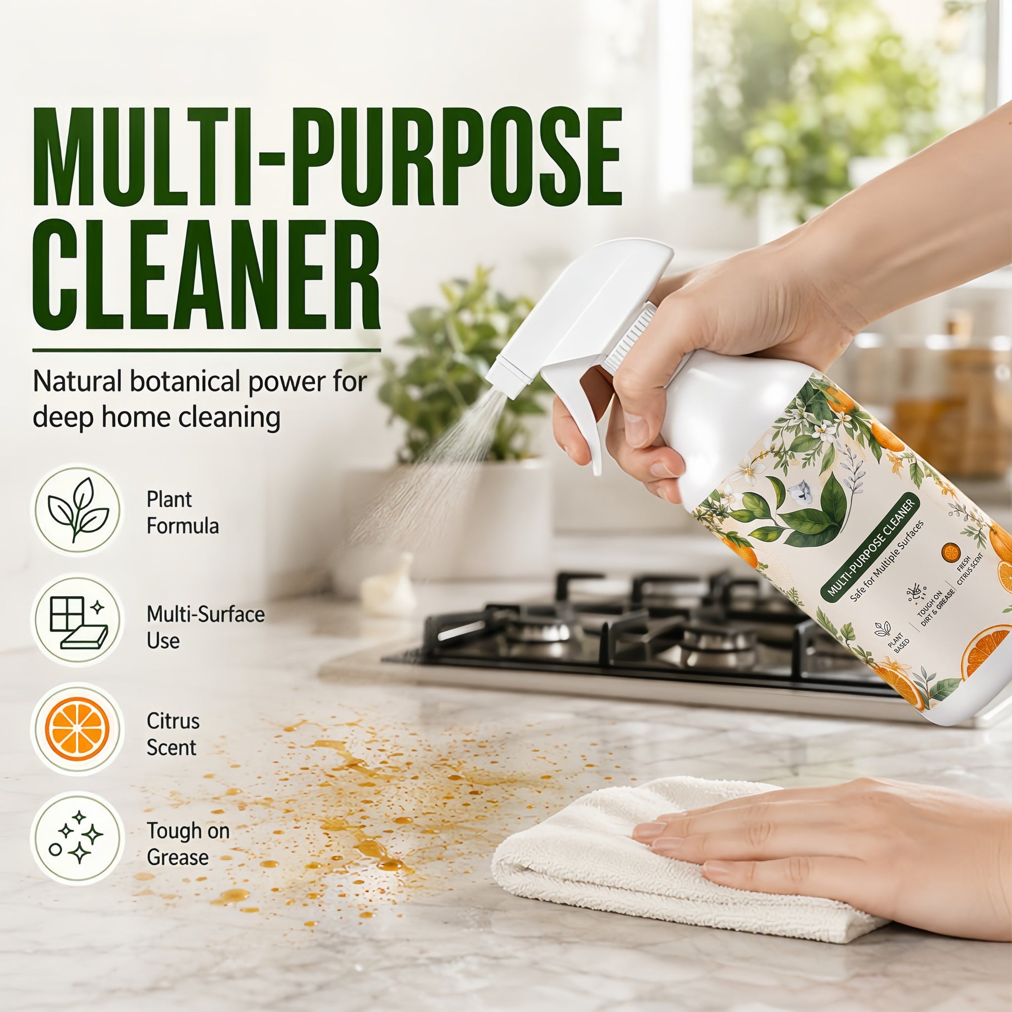 ✨🧴🧽 Heavy Duty Kitchen Degreaser Spray – Powerful Grease Remover For Home Cleaning