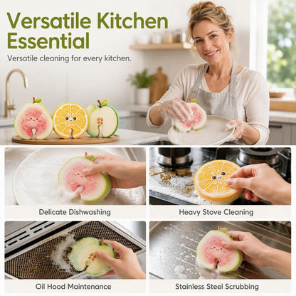 🥗✨Cute fruit-shaped dishwashing sponge brush🧴🍲