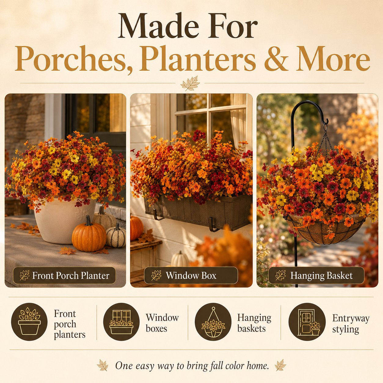 🍂 Fall Porch Faux Flower Bundles