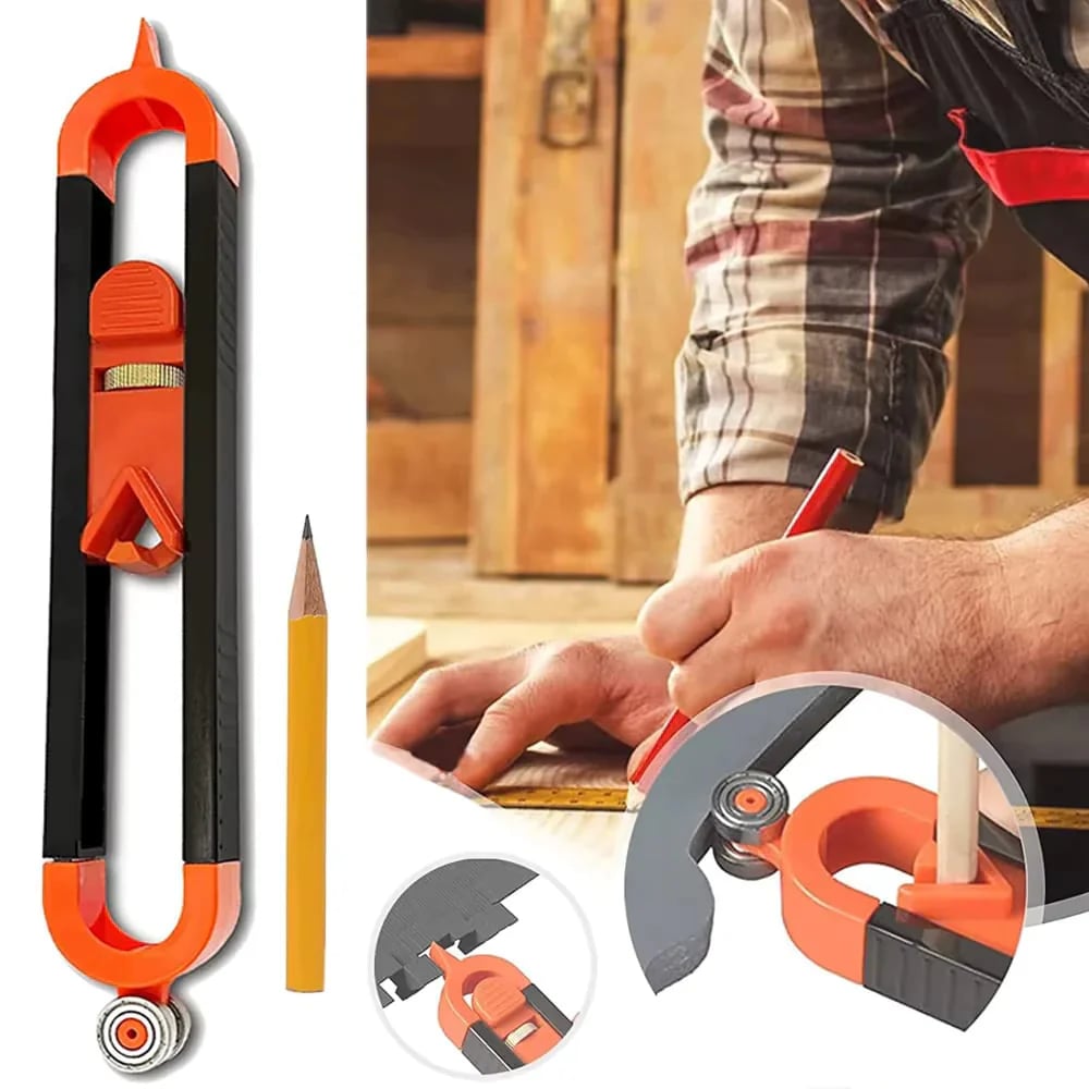 Contour Gauge Scribe Tool with Lock and Pencil
