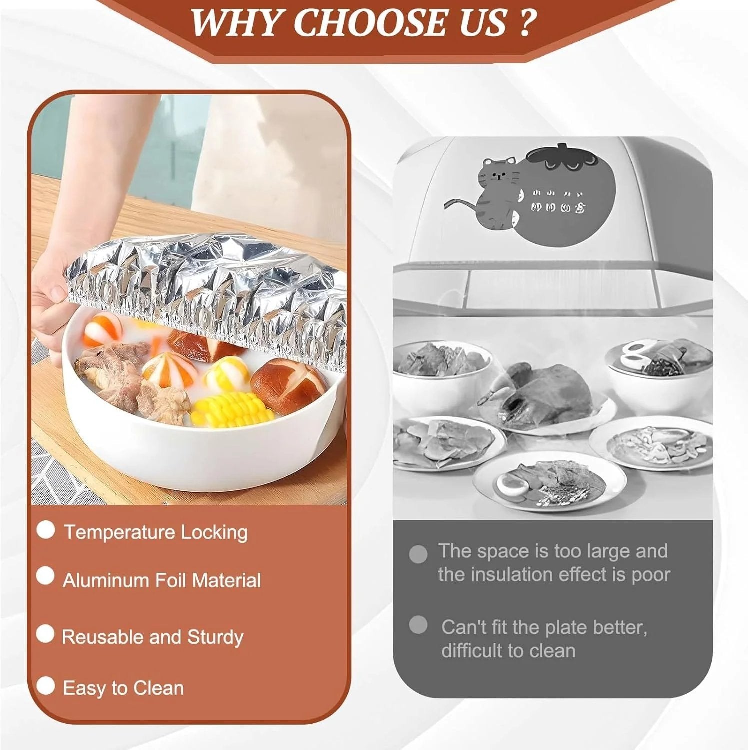 🍲🔥 Home dining table & food container aluminum foil heat-retaining cover