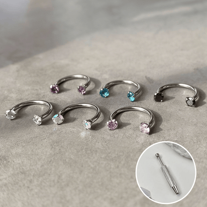 Horseshoe Gem Nose Ring – Internally Threaded & Comfortable