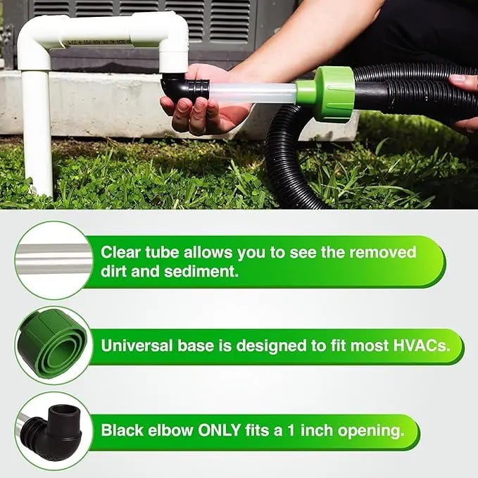 AC Drain Line Cleaner Adapter Evacuates & Unclog AC Drain Line