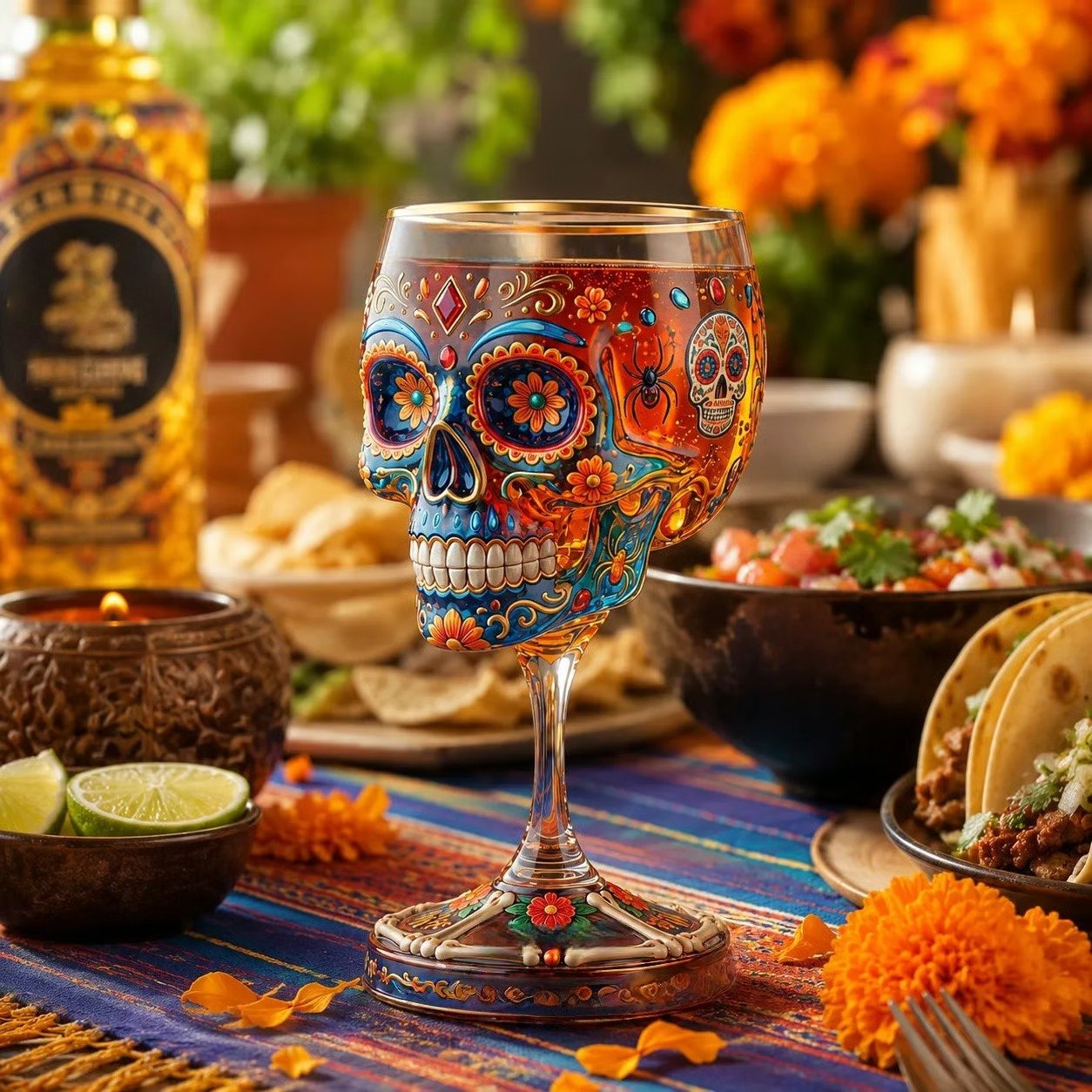 Day of the Dead Collector Goblet – Limited Edition Art Glass