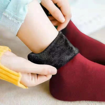 5 pairs of thick fleece-lined, warm, snow socks