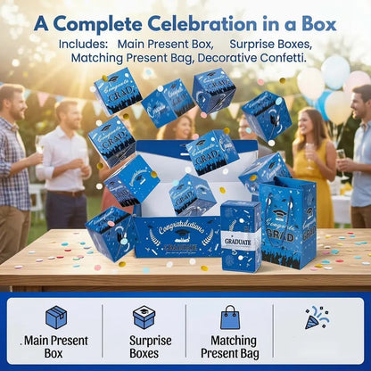 2026 Graduation Explosion Pop Gift Box 🎓 Surprise Bounce Cash Box Grad Party Gift Bag Set