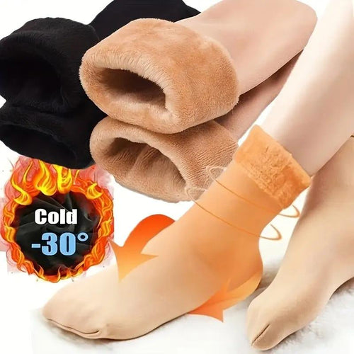 5 pairs of thick fleece-lined, warm, snow socks