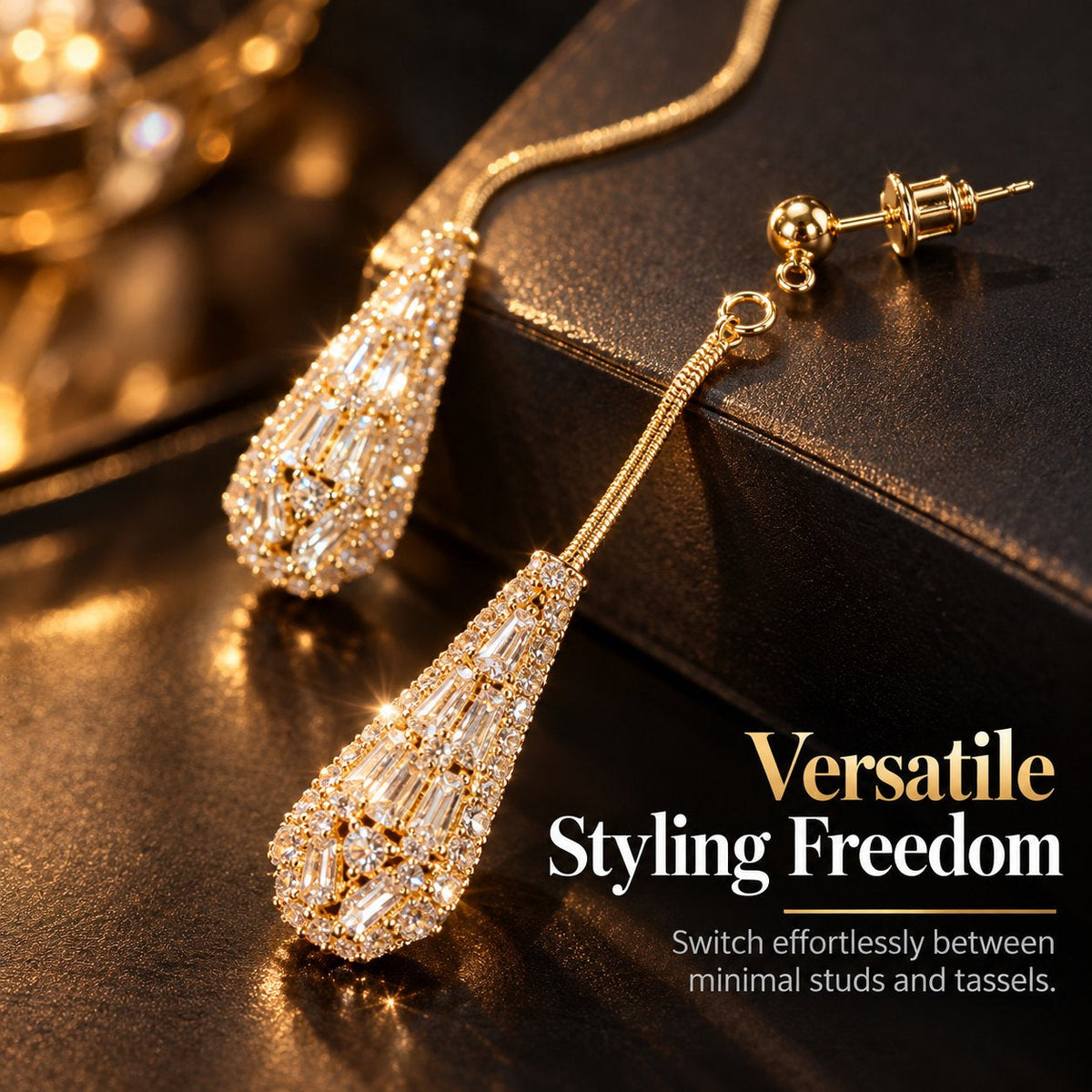 Elegant Zirconia Drop Quaste Earrings for Women