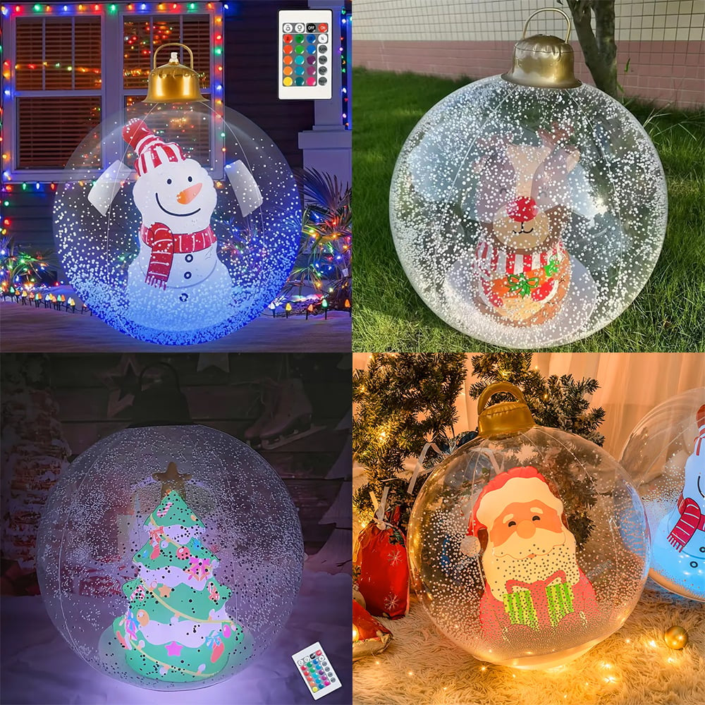 Glowing Snowman Christmas Ball, Outdoor Decoration with LED Lights