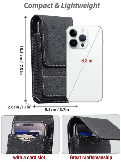 ⚡Großer Rabatt | Handy-Gürteltasche 📱 Leder-Holster mit mehreren Fächern und Kartenhalter