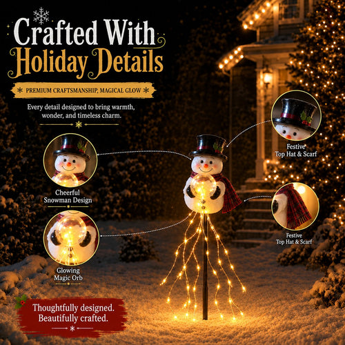 🎄 Snowman Magic Fountain – LED Garden Light❄️