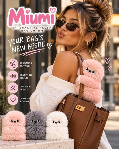 ✨Interactive Plush Bag Charm – Cute Motion-Sensing Companion with Moving Head, Your bags new best friend.💕