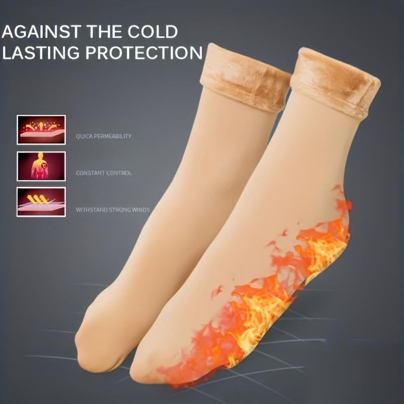 5 pairs of thick fleece-lined, warm, snow socks