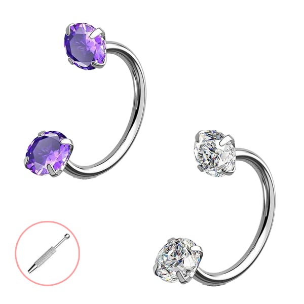 Horseshoe Gem Nose Ring – Internally Threaded & Comfortable
