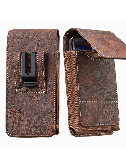 🔥📱Premium Men's PU Leather Cell Phone Holster Pouch💼