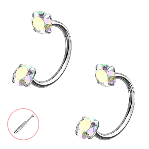 Horseshoe Gem Nose Ring – Internally Threaded & Comfortable