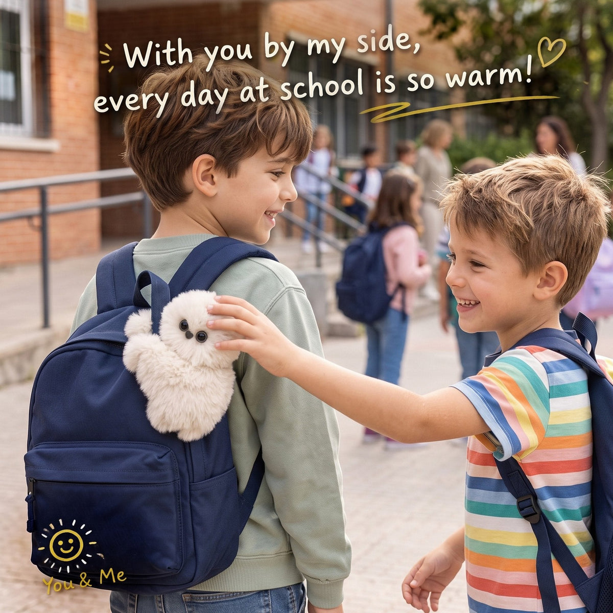 ✨Interactive Plush Bag Charm – Cute Motion-Sensing Companion with Moving Head, Your bags new best friend.💕