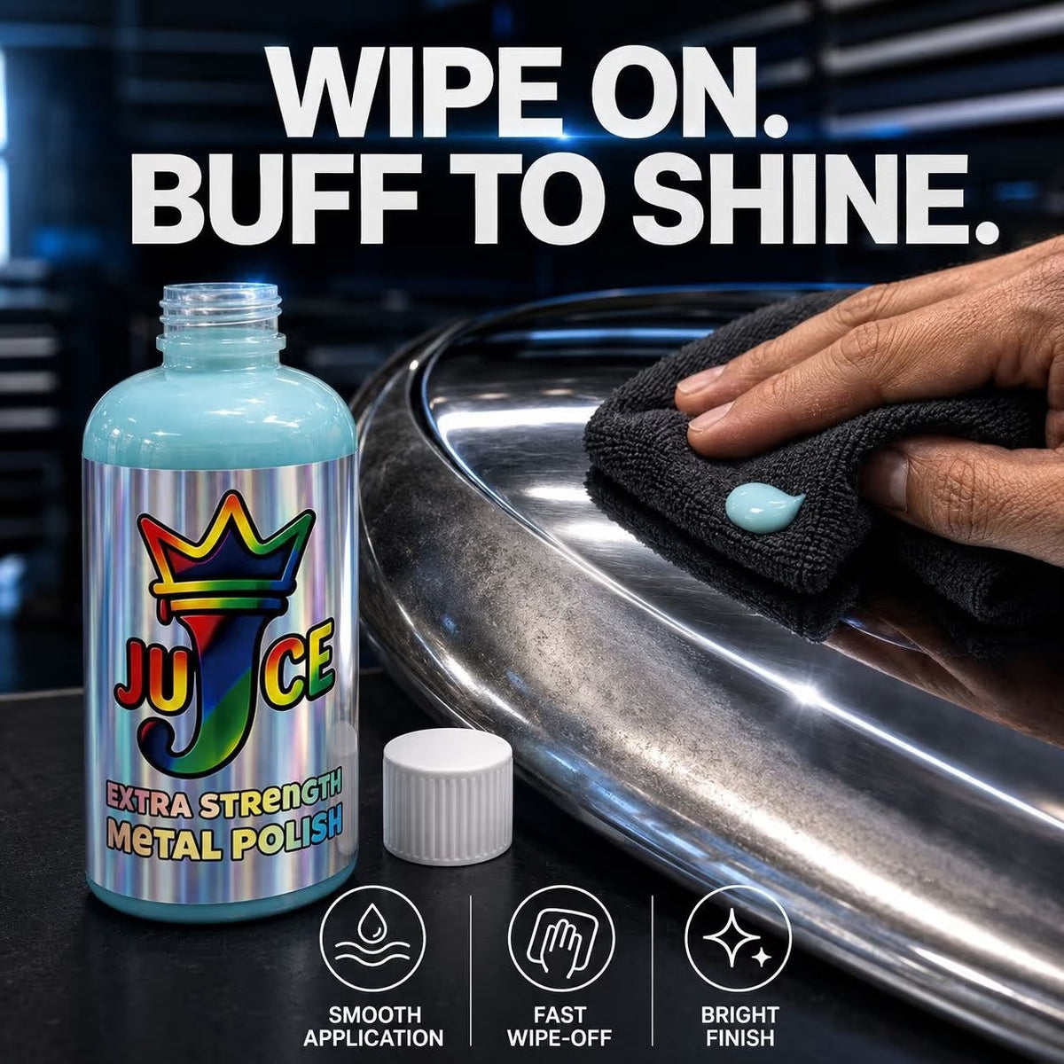 🚗All-in-one Metal Polish Kit – 16oz High-Performance Cleaner with Microfiber & Denim Rags