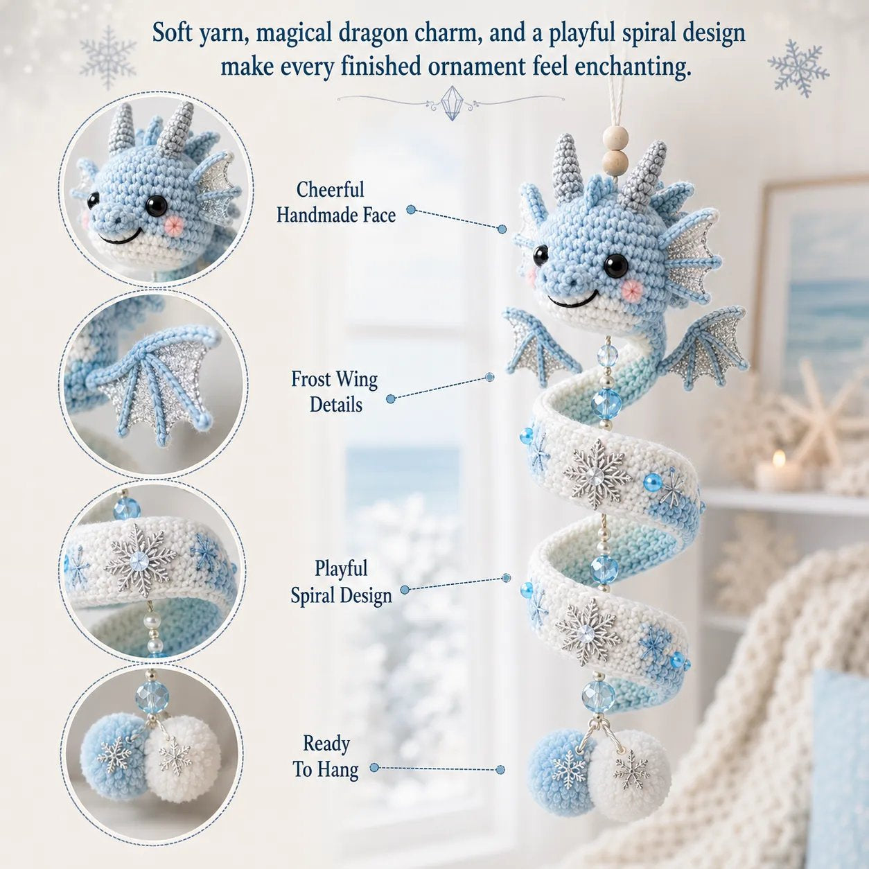 🐉 Beginner-Friendly DIY Enchanted Dragon Spiral Hanging Ornament Kit | Complete Kit with All Tools & Step-by-Step Guide Included 💕