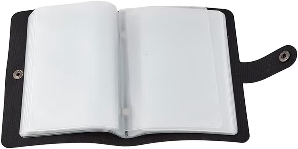 ✝️ Catholic Genuine Leather Holy Card Holder – Pocket Prayer Card Organizer with Snap Closure