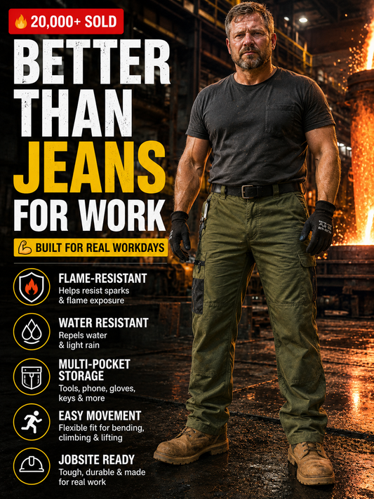 🔥 Über 20.000 verkauft | Herren FR Tactical Work Pants – flammhemmend, robuster als Jeans 💪