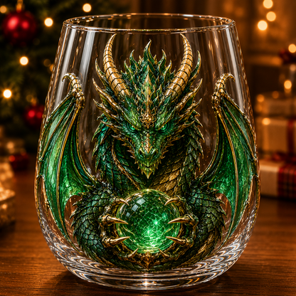 🐉✨ 3D Mythic Dragon Glass Art Cup | Luxury Raised Fantasy Glassware for Whiskey, Home Bar Decor & Legendary Gifts 🎁