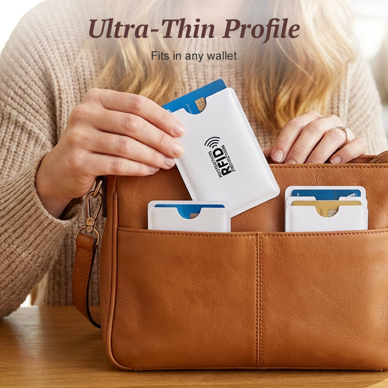 Lot de 8 étuis de protection RFID antivol pour cartes