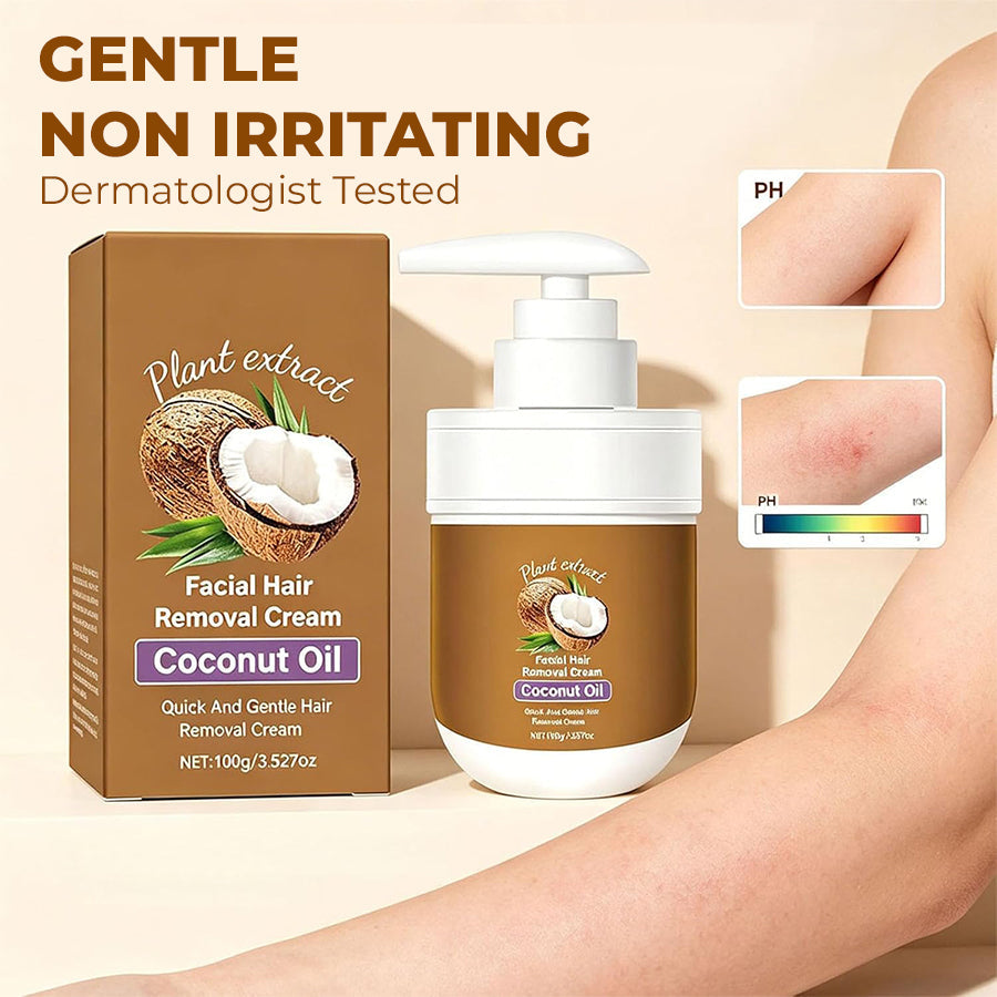 Crème dépilatoire douce à l'huile de noix de coco