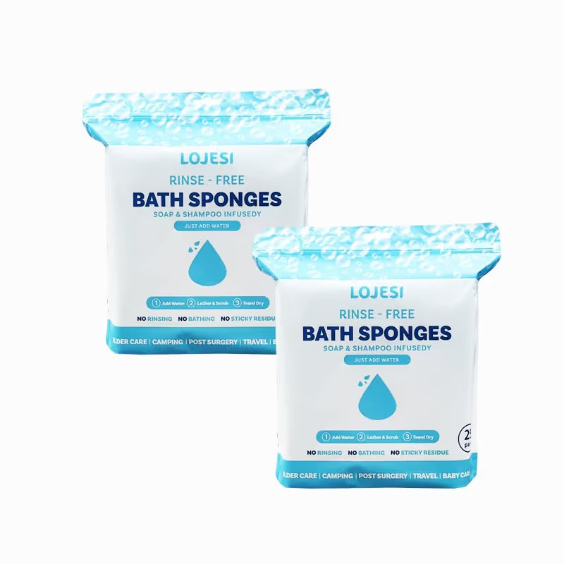 Freshness Anytime, Anywhere! 50 Large Rinse Free Bathing Wipes🚿Hypoallergenic & pH Balanced