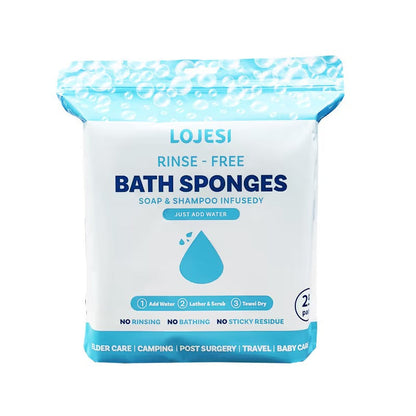 Freshness Anytime, Anywhere! 50 Large Rinse Free Bathing Wipes🚿Hypoallergenic & pH Balanced