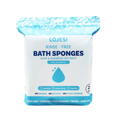 Freshness Anytime, Anywhere! 50 Large Rinse Free Bathing Wipes🚿Hypoallergenic & pH Balanced