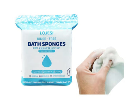 Freshness Anytime, Anywhere! 50 Large Rinse Free Bathing Wipes🚿Hypoallergenic & pH Balanced