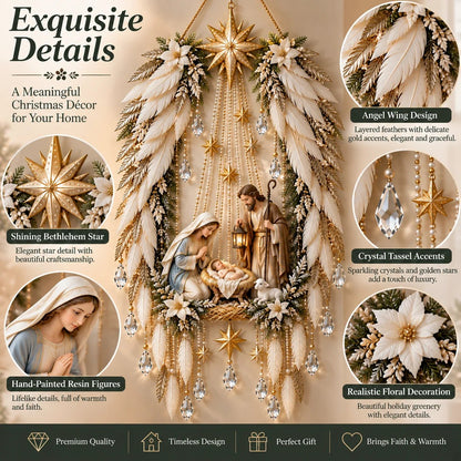 ✨👼 “Heavenly Angel Wings” – Nativity Scene Lighting ✨ – Illuminated Christmas Wall Decoration ✈️