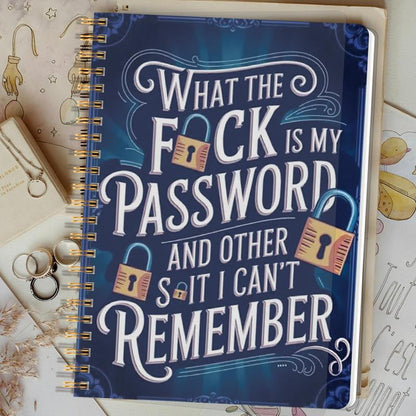 🔥📅Funny Password Notebook - Spiral Bound with Lock Icons & Funny Security Phrases✍️