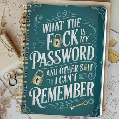 🔥📅Funny Password Notebook - Spiral Bound with Lock Icons & Funny Security Phrases✍️