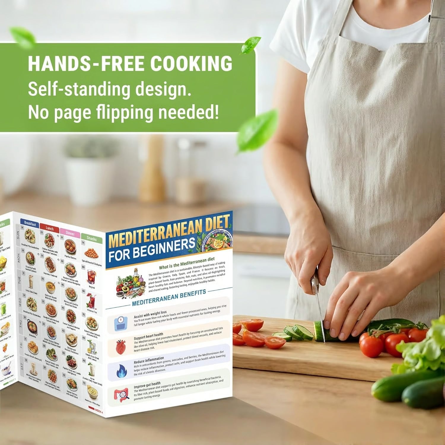 🥗Feel More Confident About Everyday Meals - 6-Piece Mediterranean Meal Planning Set With A 28-Day Guide And 80 Recipes🍋