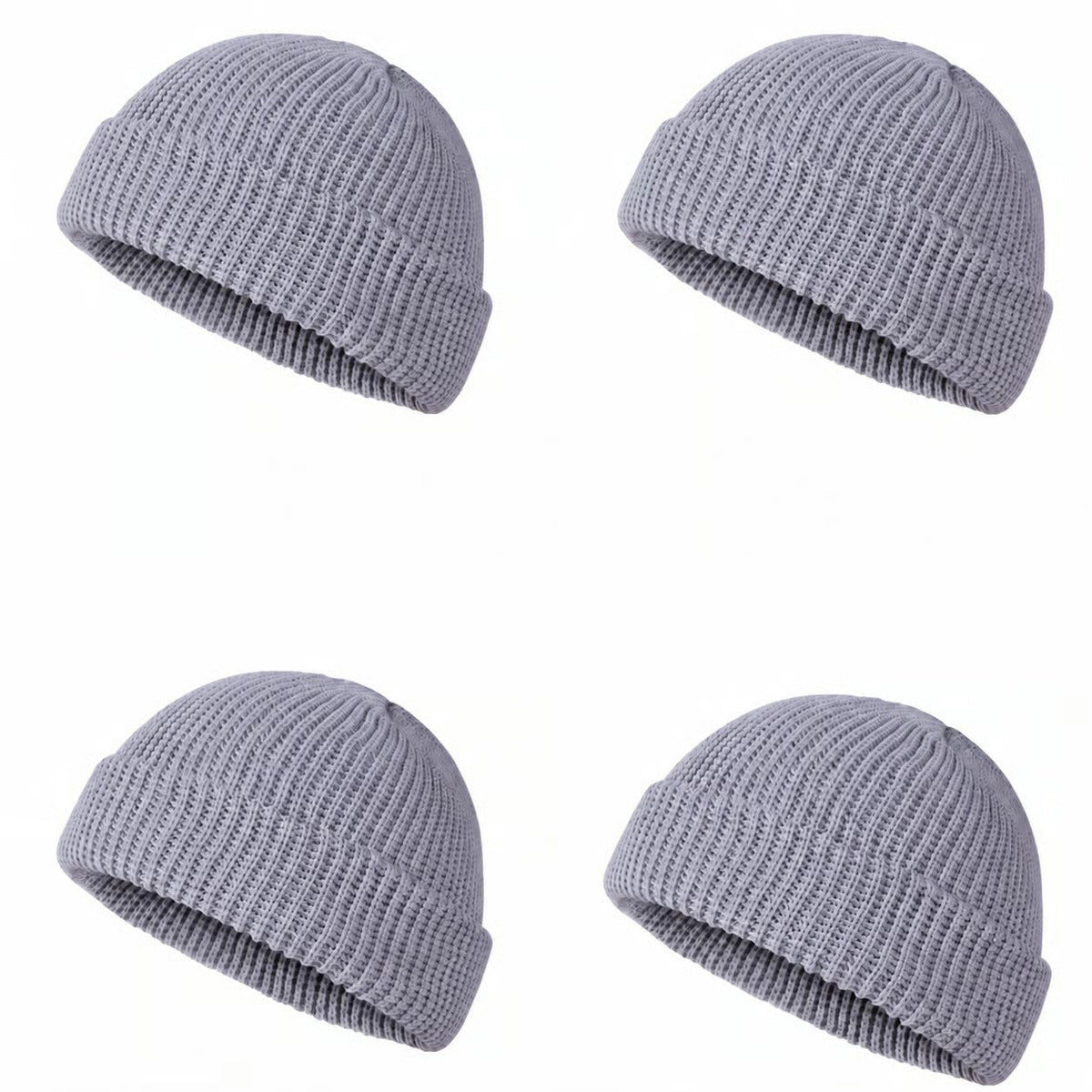 Men's Solid Color Beanie Set