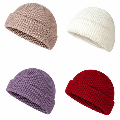 Men's Solid Color Beanie Set