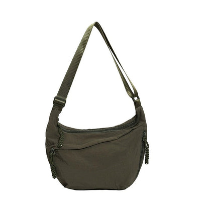 🏆5k sold this week!🔥Designer Direct Sales👜Women's Fashion Plain Color Nylon Crossbody Hobo Bag