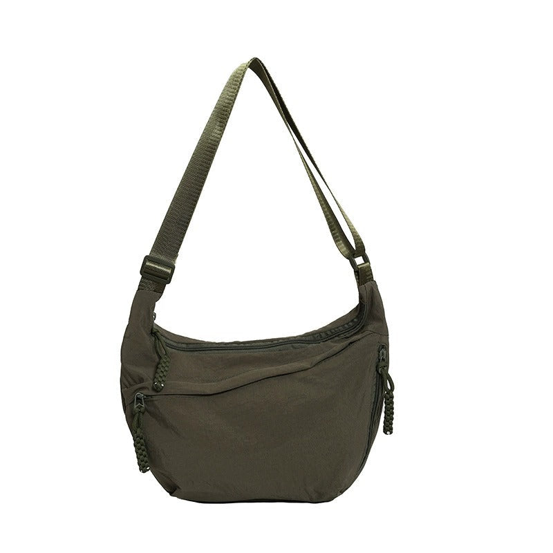 🏆5k sold this week!🔥Designer Direct Sales👜Women's Fashion Plain Color Nylon Crossbody Hobo Bag