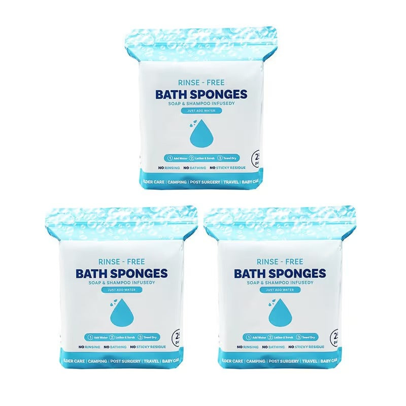 Freshness Anytime, Anywhere! 50 Large Rinse Free Bathing Wipes🚿Hypoallergenic & pH Balanced