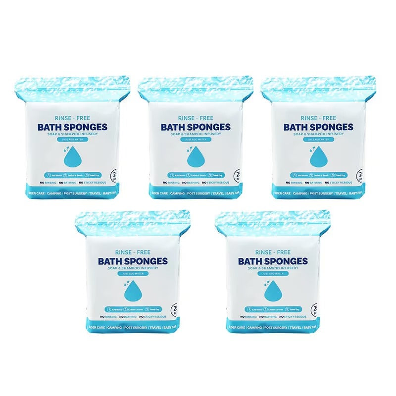 Freshness Anytime, Anywhere! 50 Large Rinse Free Bathing Wipes🚿Hypoallergenic & pH Balanced