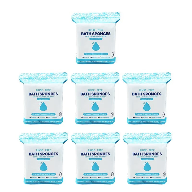 Freshness Anytime, Anywhere! 50 Large Rinse Free Bathing Wipes🚿Hypoallergenic & pH Balanced