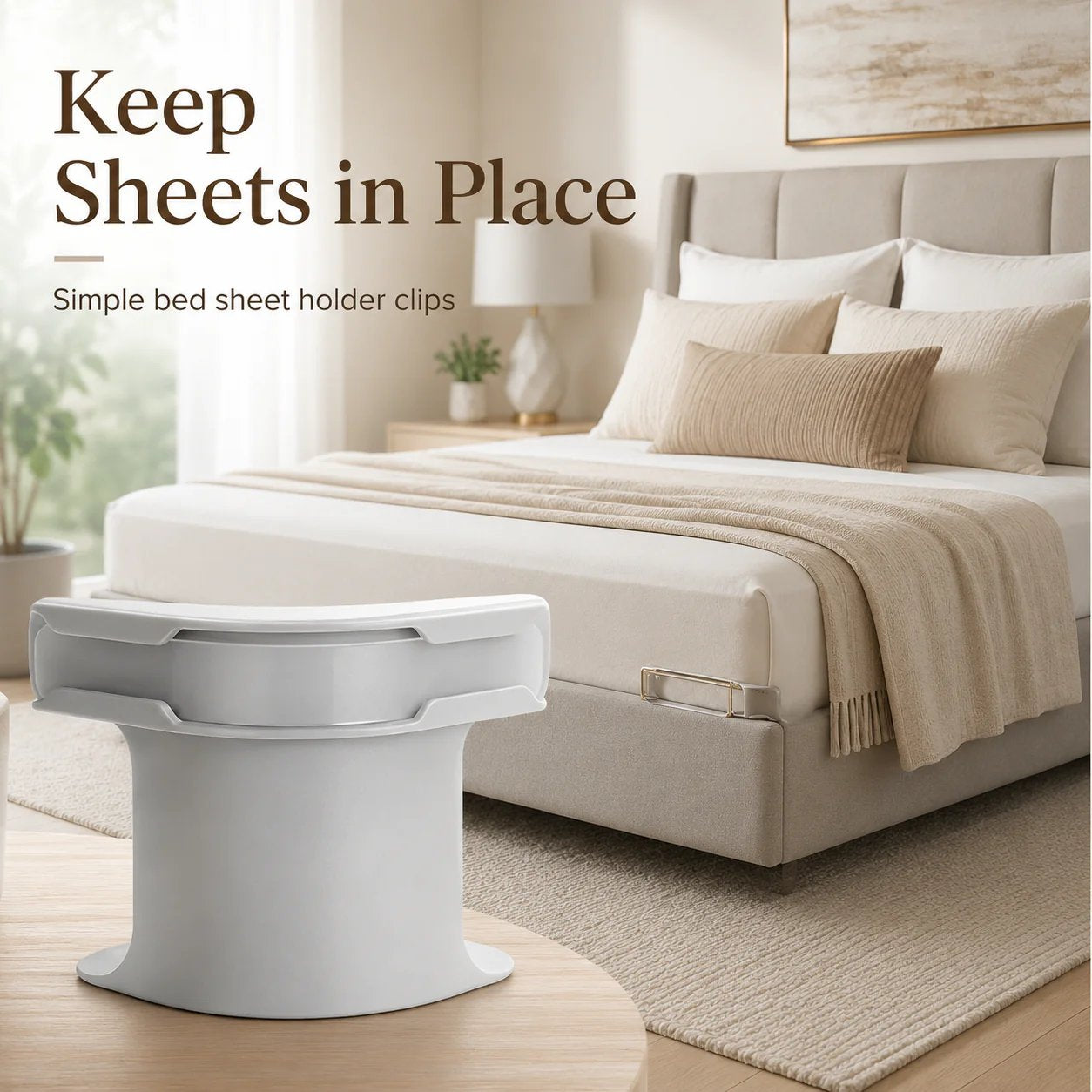 😴Secure Fit Sheet Holders – Wrinkle-Free. Slip-Free Bed